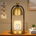 Hong-in Gold Candle Warmer Lamp with Timer-Modern Room Decor Aesthetic Vintage, Gifts for Women,Dimmable Wax Melt Warmer for Scented Wax with 2 Bulbs