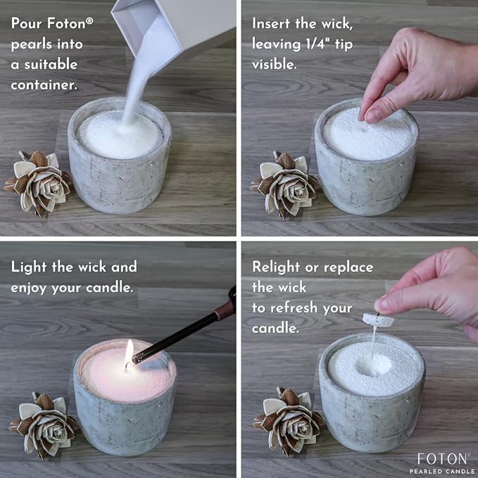 Foton Pearled Candle 18 Oz - Lazy Lulu Tropical Hawaiian Scented Non Toxic Luxury Long Lasting Powder Wax Sand Candles up to 120 Hours - Refillable Pearl Candle Sand with 30 Wicks