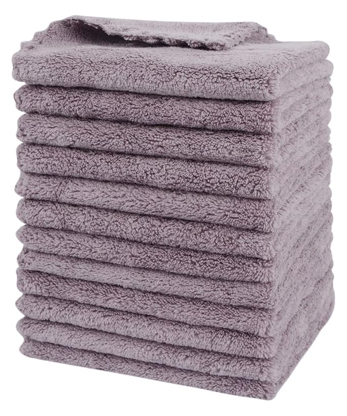 Microfiber Face Cloth Reusable Makeup Remover Facial Cleansing Towel Ultra Soft Face Washcloth 12inchx12inch