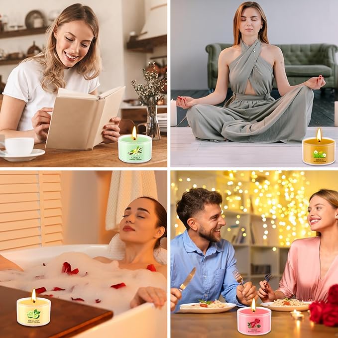 Aromatherapy Scented Candles 20 Pack - Small Candle Gift Set for Women with 10 Scents, 1.6oz Long-Lasting Soy Wax Candles for Relaxation, Yoga, Bath, Christmas Birthday Gifts, Home Decor