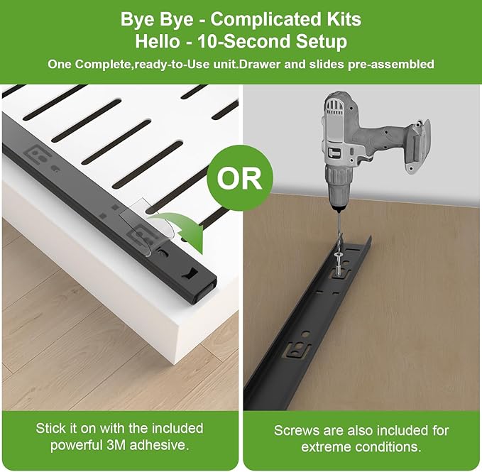 ANTOWIN 2-Pack Expandable Pull Out Cabinet Organizer 16.5"Deep(12.2"-20.5"W), 3 Full Extension Glides Slide Out Drawers, Roll Out Shelves Adhesive Raising Pad,Compatible Framed Cabinets,90lb Cap,White