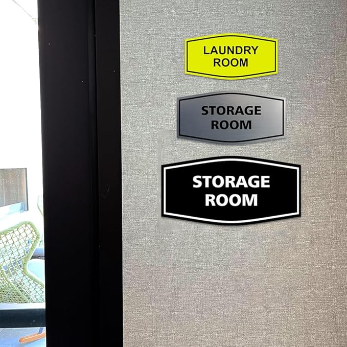 Signs ByLITA Fancy Storage Room Sign (Walnut) - Large 2 Pack