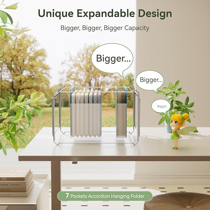 EcoStash Wheat Straw Expanding Hanging File Folders,1.2" Accordion Pockets File Organizer, Large Capacity, Letter Size for Filing Cabinet, 100% BPA Free, Return to Nature, Healthy Living- Wheat Yellow