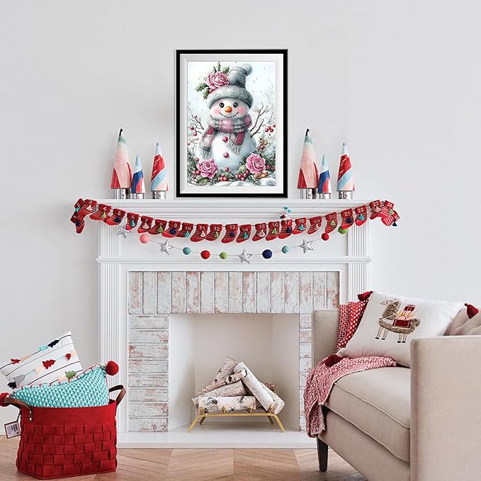 Genius maker Christmas Snowmen Diamond Painting Kits for Adults, 5D Diamond Art Kit for Adults Beginners, DIY Full Drill Gem Art Diamonds Painting Pictures Crafts Kit for Home Wall Decor 12x16inch