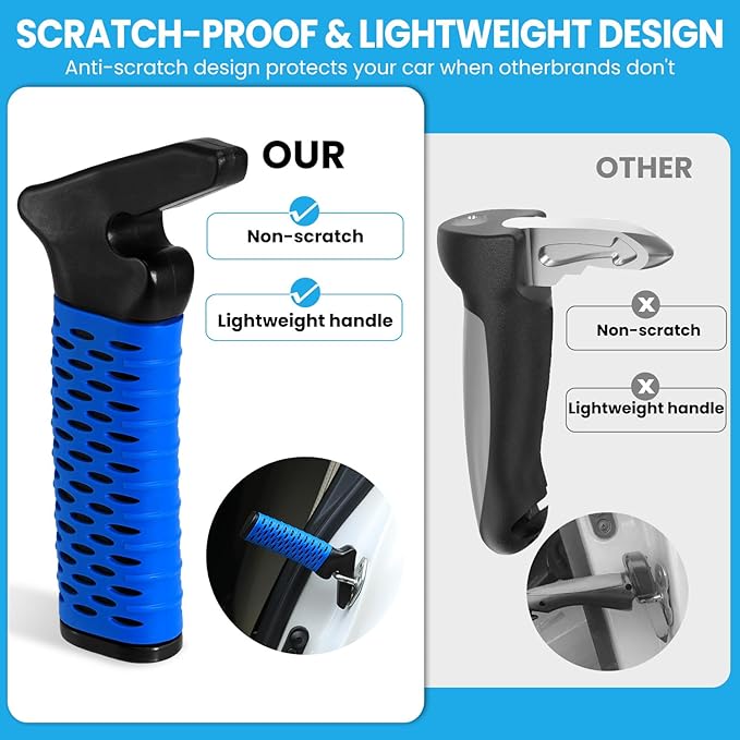 CAidRE Car Door Handle for Elderly, Car Handle Assist Support, Portable Elderly Assistance Mobility Aids for Getting Out of Car, Auto Grab Cane Nylon Strap for Seniors and Handicapped, Blue