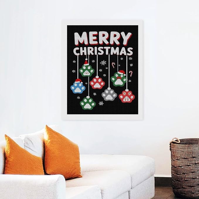 AIVKIEJK Diamond Painting Kits for Adults - Merry Christmas Paw Painting DIY 5D Full Drill Diamond Dots Paintings with Diamonds Gem Art and Crafts Home Decor 16"x20"