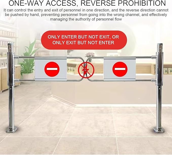 Automatic Rebound Swing Gate Wide Stainless Steel Entrance Manual Door，Automatic Rebound Swing Gate - 87in Stainless Steel Safety Door for Supermarkets, Libraries & Parks - Spring-Loaded Sel