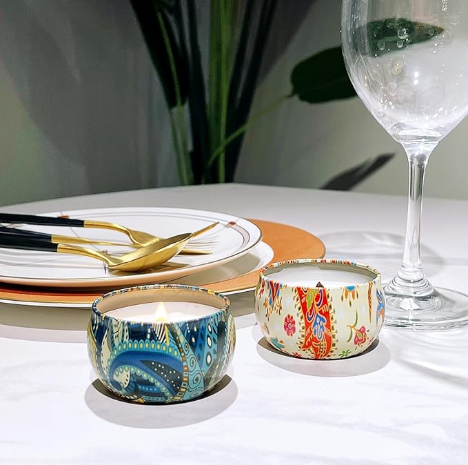 2.5oz Candle Tins for Candle Making 24 Pcs Empty Candle Tins with Lids Candle Jars (6 Colors)