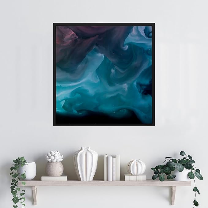 PIXY CANVAS Floater Frame 18x18 for 1-1/2 (1.5) inch Deep Canvas Paintings/Canvas Prints/Wood Canvas Panels/Wall Art/Wall Decor/Home Decor/Artwork (Black, 18 x 18 inch, Square)