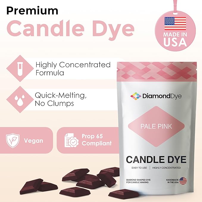 Pale Pink Candle Dye - Made in The USA - Premium Colorants - Highly Concentrated - Popular Colors for Paraffin or Soy Wax - Great for Professionals or Hobbyist - 10 Dye Chips