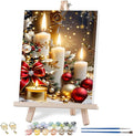 VIGEGU Christmas Candle Paint by Numbers Kit for Adults with Framed,Paint by Number DIY Acrylic Adult Paint by Number Kits for Wall Decor 10x12in