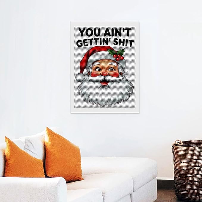 AIVKIEJK Diamond Painting Kits for Adults - Humorous Santa Claus Christmas Painting DIY 5D Full Drill Diamond Dots Paintings with Diamonds Gem Art and Crafts Home Decor 12"x16"