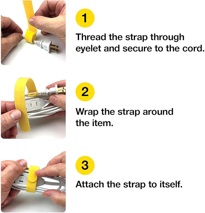 Wrap-It Storage Cable Management Value Pack - 40 Self-Gripping Cable Ties, 20 Cable Labels, 12ft Perforated Self-Gripping Roll - For Home, Office, Desk, Wire, Cable Wrap, Cord Management Organization