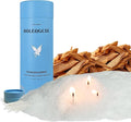 Pearled Candle 18oz(1.1lb)–Snowy Sandalwood Haze Scented Non Toxic Luxury Long Lasting Powder Wax up to 110 Hours - Refillable Candle Sand with 30 Wicks for Candles Making -White