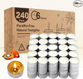 Unscented Tea Lights Candles 240 Pack, 6 Hours Long Burning,White Tea Candles Bulk, Bright Burn with Palm Wax,Smokeless Tealight Candles for Wedding,Centerpiece,Christmas Lights,Home Decorative