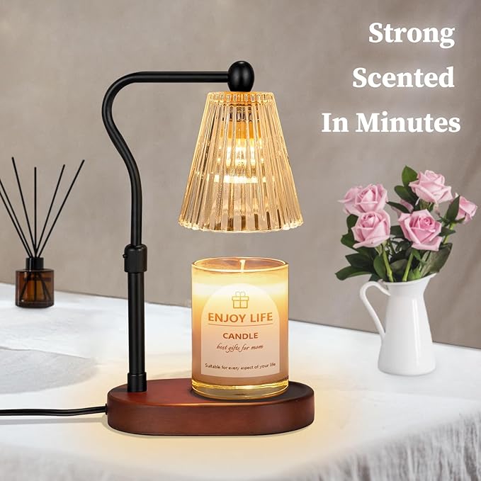 seenlast Candle Warmer Lamp with Timer Dimmer Adjustable Height, Electric Wax Warmer Vintage Home Decor for Scented Jar Candles,Birthday Gifts for Women