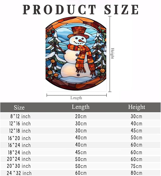 GUAIEUW Winter Stained Glass Snowman Diamond Painting Kits 5D Full Round Diamond Painting Art, Season Theme Canvas HD Picture DIY Diamond Dot Painting, Home Wall Decor Gift 12x16 Inch
