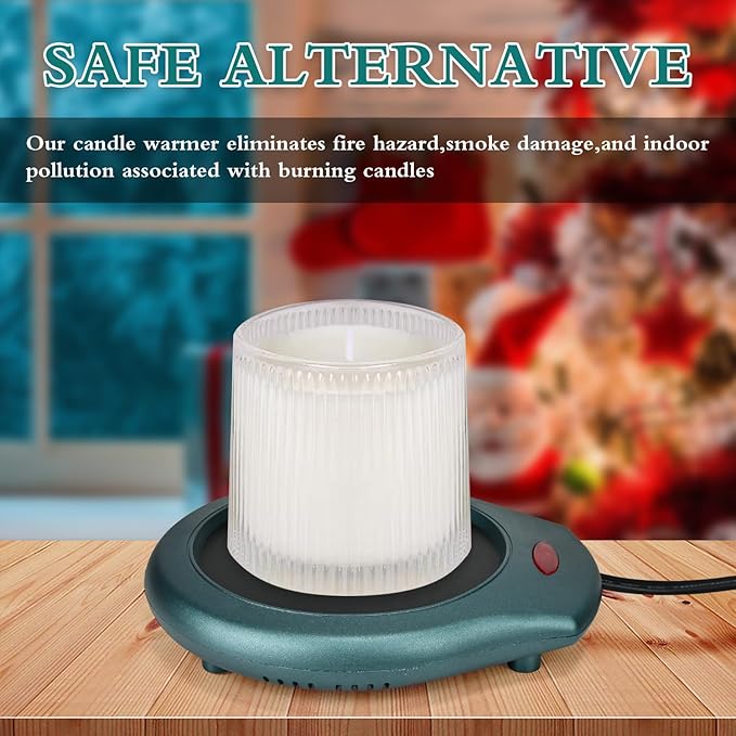 ASAWASA Candle Warmer for Large Jar, Coffee Mug Warmers, Safely Releases Scents Without a Flame, Melt The Candle Quickly, Enjoy Your Warm Coffee Tea. Gifts for Festival Birthday Women Men Mom Dad