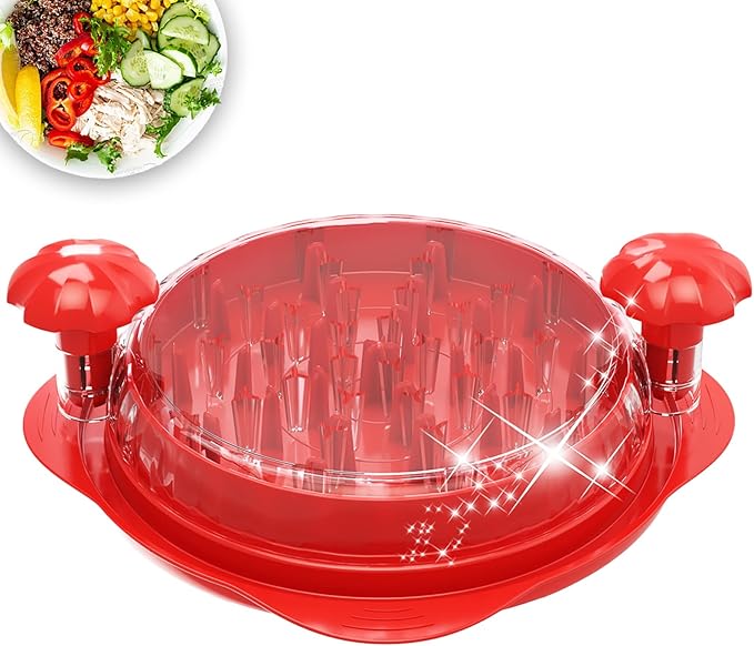 XL 11.5” Chicken Shredder, Large Pro Meat Shredder Tool Twist with Ergonomic Handle, Strong Non-Slip Base, Dishwasher Safe, Kitchen Chicken Grinder for Ground Food, Vegetables, Red