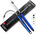 2-Pack Rechargeable Electric Candle Lighters, Flameless Windproof Long Lighter with 360° Flexible Neck and LED Display for Candles, Camping, BBQ & Fireplace (Blue)