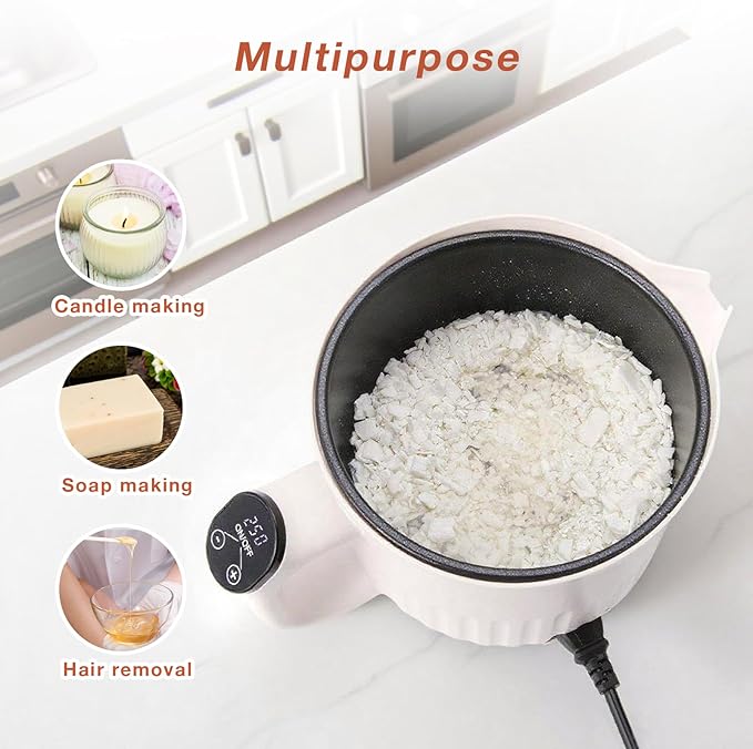 Yuuchail Touchscreen Wax Melting Pot, Digital Temperature Control (120°F-260°F), Electric Wax Melter for Candle & Soap Making with Pour & Non-Stick Coating, Ideal for DIY Crafts & Beginners
