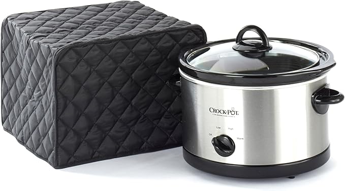 Covermates Keepsakes Slow Cooker Cover – Quilted Electric Appliance Protector for Kitchen Counter Storage – Dust & Stain Resistant – Washable Slip-On Design, Black
