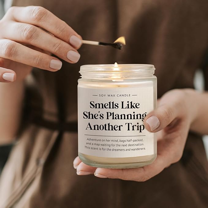 Travel Gifts for Women, Funny Travel Planner Candle, Birthday/Vacation/Christmas Gift for Trip Planner, Frequent Travelers, Sisters, Coworkers, Friends, Handmade, 7oz
