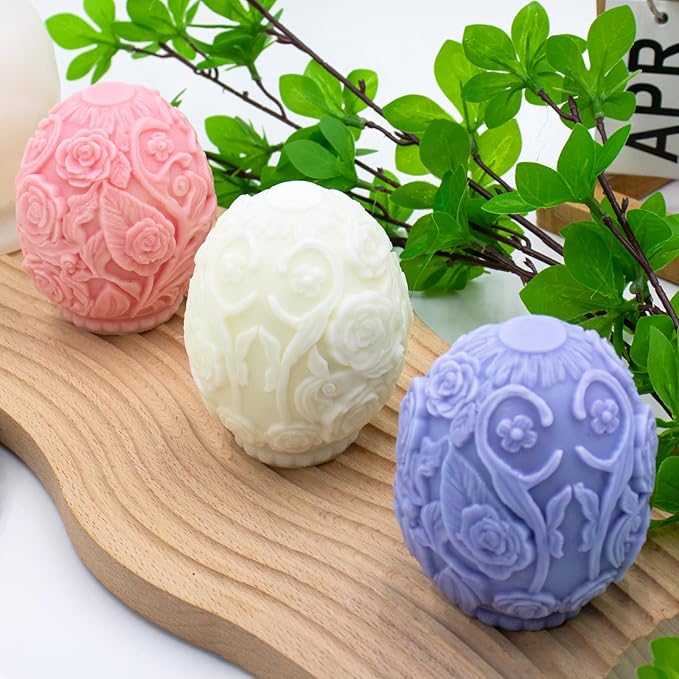 MGLIFEUL Easter Egg Mold Silicone Candle Resin Wax Mold for Candles Making Molds Silicone Shapes Soy Wax Moldes para Velas De Silicona para Velas