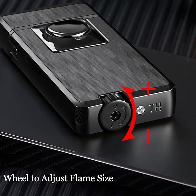 Jet Torch Lighter, Creative Dual Flame Lighter with 6pcs Flint Stone, Windproof Butane Gas Lighter, Cool Adjustable Soft Flame and Jet Flame 2 in1,Refillable Butane Lighter for Outdoor Indoor-Rainbow