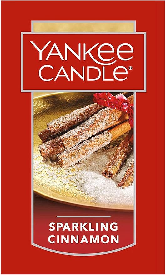 Yankee Candle Sparkling Cinnamon Scented, Classic 22oz Large Jar Single Wick Candle, Over 110 Hours of Burn Time (Pack of 2)