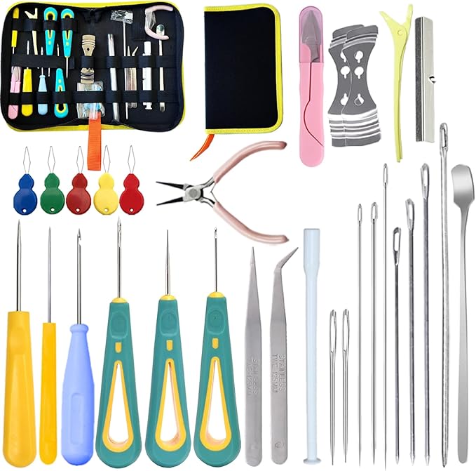 Nimozekd Candle Making Kit, 32 Pieces, Professional Supplies for Adults with Storage Bag, Hook Eye Punch Awl, Long Wicking Needle, Round Nose Pliers