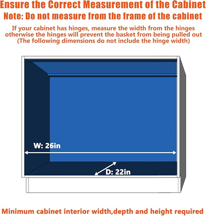 LOVMOR Pull Out Cabinet Organizer and Storage 25½" W x 21½" D, Slide Out Shelves for Kitchen Cabinets