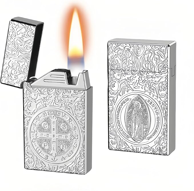 Smart Kerosene Lighter - 4 Ignition Modes (Voice/Gravity/Airflow/Tap), Loud Click & Soft Flame, USB-C Rechargeable and Refillable Lighters with Visible Fuel Window (No Fuel Included)