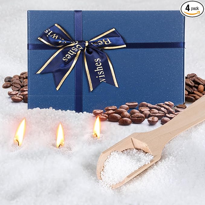 MTLEE Pearled Candle 4.4 lb Coffee Scented Sand Candle Wax Kit with Gift Box 100 Wicks Refillable Jar White Beaded Wax Gift Set for Friends Mother Lover Women Family