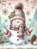 CZYWJMEI Christmas 5D Diamond Painting Kits for Adults Beginners,DIY Winter Snowman Diamond Art Kits,Full Round Drill Diamond Dot Gem Art Kits,Home Wall Decor 12x16nch