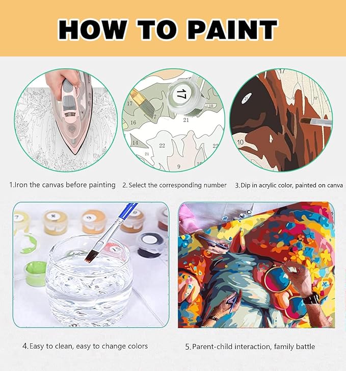 Meothan Paint by Numbers for Adults Gnome Paint by Numbers Kits for Beginner, DIY Acrylic Paint by Number on Canvas Easy Gnomes Paint by Numbers for Adults Home Wall Decor 16X16 Inch Without Frame