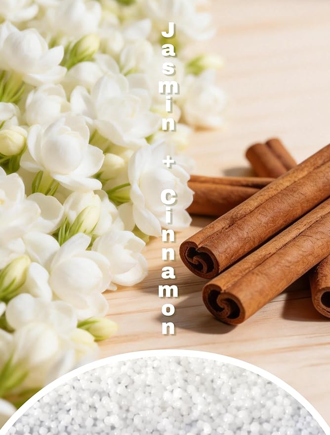 Monivi Candle Sand with Wicks 4.4lb Sand Wax White Pearled Candle Wax Beads with Wood Decorative Bowl, 2 Fragrance Oils Jasmin Cinnamon Total up to 450Burn hours DIY Candle Making Kit Mothers Day Gift