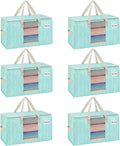 VENO 6 Pack Heavy Duty Moving Bags, Clothes and Comforter Storage Bags with Clear Window, College Dorm Essentials Packing Supplies, Foldable Boxes Alternative (Evergreen, 6 Pack)