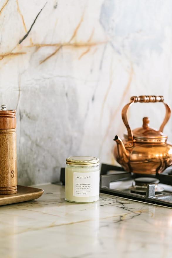 Brooklyn Candle Studio Santa Fe Jar Candle - Luxury Scented Candle, Vegan Soy Wax, Hand Poured in The USA, 50 Hour Slow Burn Time - 7.5oz