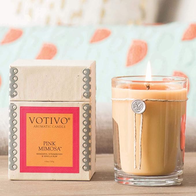 VOTIVO 6.8oz Aromatic Candle-Pink Mimosa