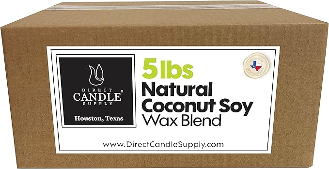 Direct Candle Supply - Coconut Soy Wax Blend for Candle Making - 5 lb. Creamy Blend for High Load Fragrance Formulation - (5 lb)