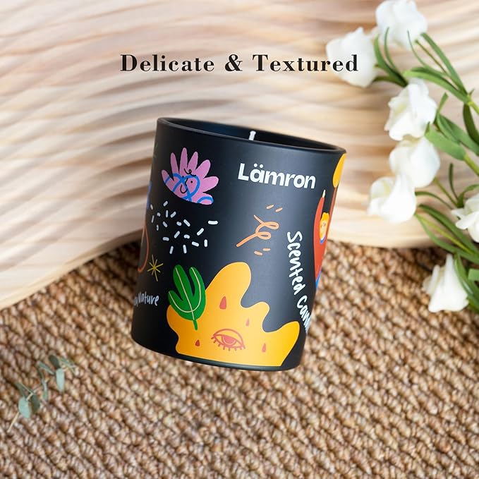 Lamron Tomato Leaf Scented Candle - Fresh Garden Vine Aroma for Kitchen, Odor Eliminator, 7.1oz Natural Coconut Soy Wax, Unique Cute Birthday Gifts for Her & Mom