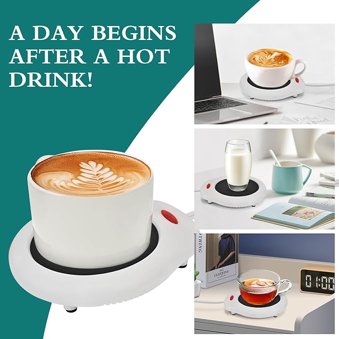 ASAWASA Candle Warmer for Large Jar, Coffee Mug Warmers, Safely Releases Scents Without a Flame, Melt The Candle Quickly, Enjoy Your Warm Coffee Tea. Gifts for Festival Birthday Women Men Mom Dad