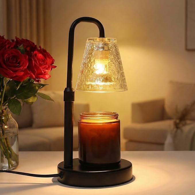 Glimra Candle Warmer Lamp with Timer,Dimmable Candle lamp for Jar Candles,Adjustable Wax Melts Warmer Birthday Gifts,for Mom Women Friend Sister,Office Apartment Dorm Room Home Decor Black