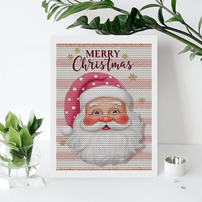 AIVKIEJK Diamond Painting Kits for Adults - Merry Christmas Santa Painting DIY 5D Full Drill Diamond Dots Paintings with Diamonds Gem Art and Crafts Home Decor 12"x16"