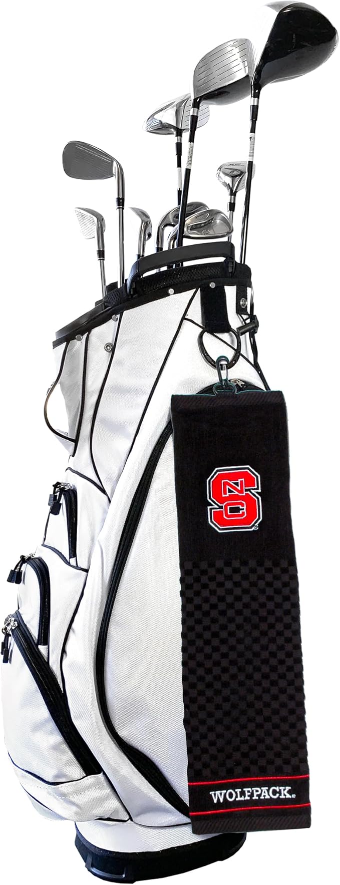 Team Golf NCAA NC State Wolfpack Embroidered Golf Towel Embroidered Golf Towel, Checkered Scrubber Design, Embroidered Logo