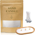 Candle Sand with Wicks, 1.1LB Pearled Candle, DIY Bead Powder Sand Wax Making kit Included 20 Pcs Wicks, Refillable, Non Toxic for Handmade, Wedding and Party Decorations (Vanilla Pear Coconut)