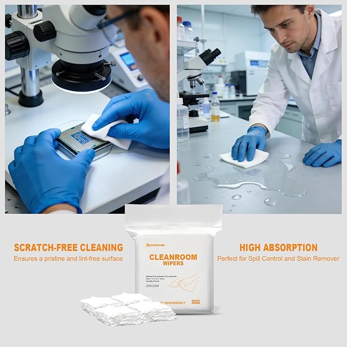Microfiber Wipes 4"x4"(400 Pcs,Class 100, 200GSM) Superfine Lint Free Cloths Cleaning and Drying Cloths Reusable Ultra Absorbent for All Surface Types