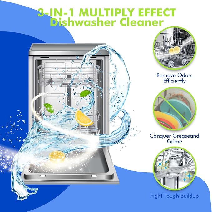 Xcleen Dishwasher Cleaner and Deodorizer Tablet 25 Count, Deep Cleaning Tablet Helps Remove Limescale, Mineral Buildup and Odor, Formulated to Clean Inside all Machines