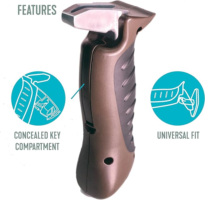 Able Life Auto Assist Grab Bar, Portable Vehicle Support Handle for Standing Assistance, Ergonomic Cane with Built-in Key Compartment for Adults, Seniors, and Elderly